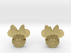Minnie Mouse Earrings in Natural Brass: Small