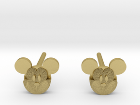 Mickey Mouse Earrings in Natural Brass: Small