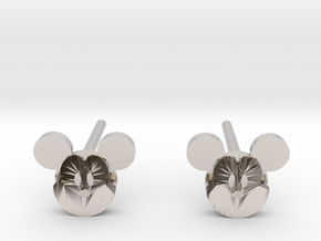 Mickey Mouse Earrings in Platinum: Small