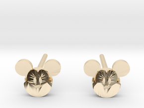 Mickey Mouse Earrings in 14k Gold Plated Brass: Small