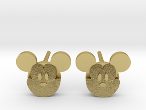Mickey Mouse Earrings in Natural Brass: Large