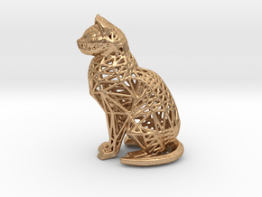 Wireframe Cat in Natural Bronze