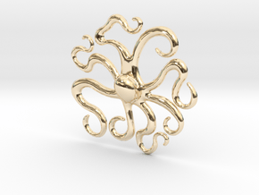 Octopus_Pendant in 14k Gold Plated Brass