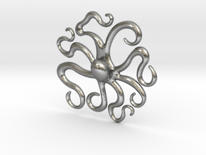 Octopus_Pendant in Natural Silver
