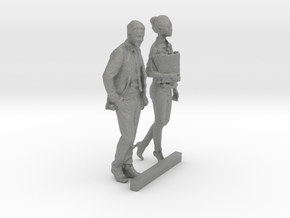 HO Scale Walking Man & Woman in Gray PA12