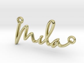 Mila Script First Name Pendant in 18k Gold Plated Brass