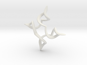 Geometric Necklace / Pendant-09 in White Natural Versatile Plastic