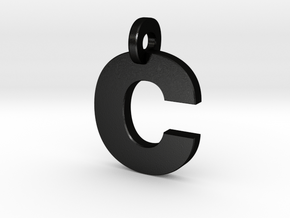 C Keychain in Matte Black Steel: Medium