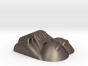 Hippopotamus-1 in Polished Bronzed-Silver Steel