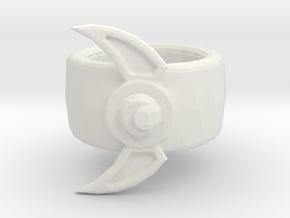 Moon ring in White Natural Versatile Plastic