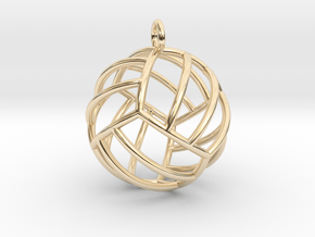Volleyball Pendant (Full Sphere) in 14k Gold Plated Brass