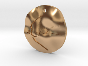 Small wavy tag, Swallow - Right in Polished Bronze