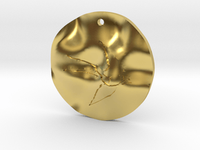 Large wavy tag, Swallow - Left in Polished Brass