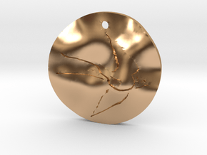 Small wavy tag, Swallow - Left in Polished Bronze
