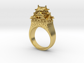 Hikone Japanese Castle in Polished Brass