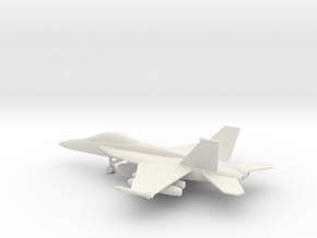 Boeing F/A-18F (with wing tanks) in White Natural Versatile Plastic: 1:200