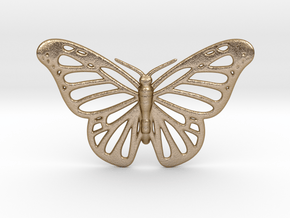 Butterfly Pendant in Polished Gold Steel