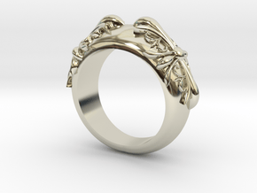 Gothic Cross Ring  in 14k White Gold
