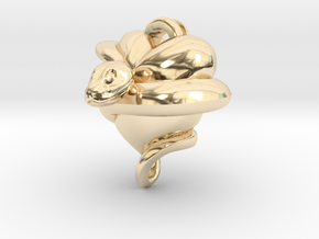 Snake Heart Pendant in 14k Gold Plated Brass