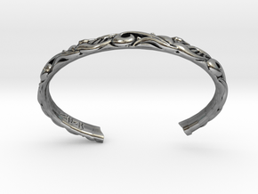 Japanese Pattern Bangle in Antique Silver