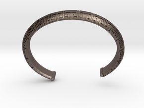 Chinese Pattern Bangle in Polished Bronzed-Silver Steel