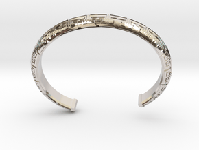 Chinese Pattern Bangle in Rhodium Plated Brass