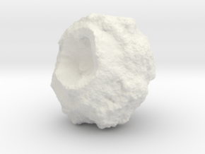 Battle-Scarred Asteroid for 2/6mm Space Battles in White Natural Versatile Plastic