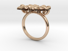 Asian Floral Ring : Peony in 14k Rose Gold