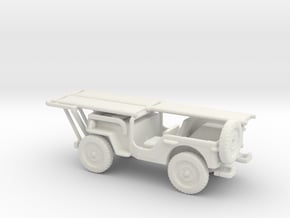 1/87 Scale MB Jeep Ambulance in White Natural Versatile Plastic
