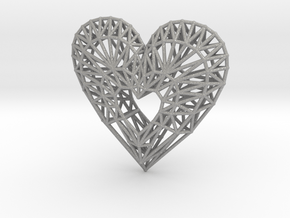 Geometric Heart Pendant in Aluminum