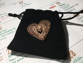 Geometric Heart Pendant in 14k Rose Gold Plated Brass