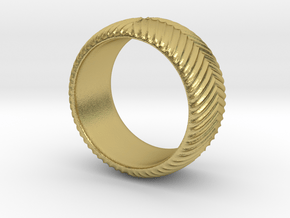 Knurled Ring in Natural Brass: 8 / 56.75