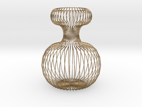 Vase Ornament 120 mm high. in Polished Gold Steel