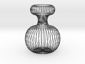 Vase Ornament 120 mm high. in Polished and Bronzed Black Steel