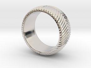 Knurled Ring in Rhodium Plated Brass: 9.75 / 60.875