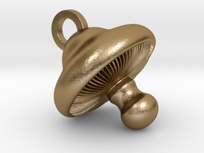 Little Mushroom Pendant in Polished Gold Steel