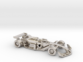 F1 2025 'Simplified' car 1/64 - with driver in Rhodium Plated Brass