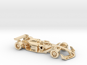 F1 2025 'Simplified' car 1/64 - with driver in 14k Gold Plated Brass