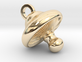 Little Mushroom Pendant in 14k Gold Plated Brass