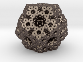 fractal dodecahedron in Polished Bronzed-Silver Steel
