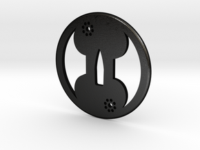 Tsuba kuyomon in Matte Black Steel