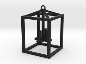 Hanging Lantern (4 candles) in Black Natural Versatile Plastic