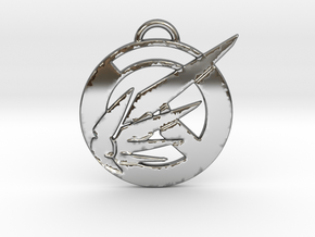 Overwatch Mercy Pendant in Fine Detail Polished Silver