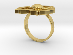 Hilalla ring in Polished Brass: 6 / 51.5