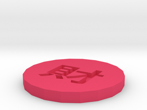 財杯墊.stl in Pink Processed Versatile Plastic