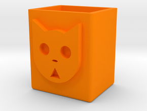 貓咪造型筆筒 in Orange Processed Versatile Plastic