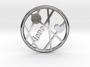 Unconditional Love Round Pendant in Polished Silver