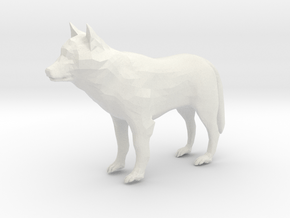 Low Poly Wolf in White Natural Versatile Plastic