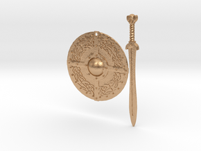 Celtic Shield Maiden Earrings in Natural Bronze