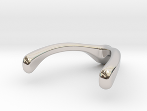 Ring Holder Pendant: Wishbone in Rhodium Plated Brass: Large